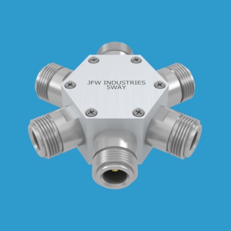 JFW model 50PD-136 resistive 5way power divider/combiner with 50 Ohm N female connectors