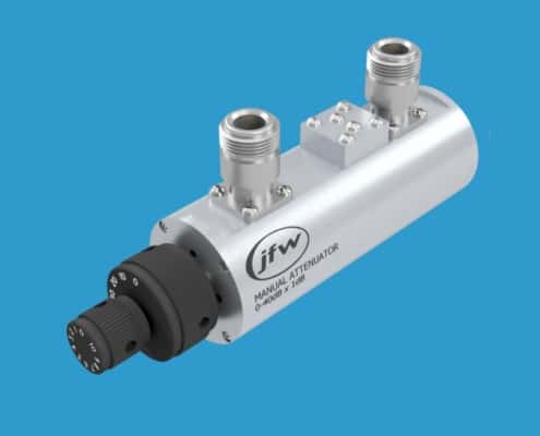 50 Ohm dual knob manual attenuator with N female connectors and attenuation range 0 to 40dB by 1dB steps