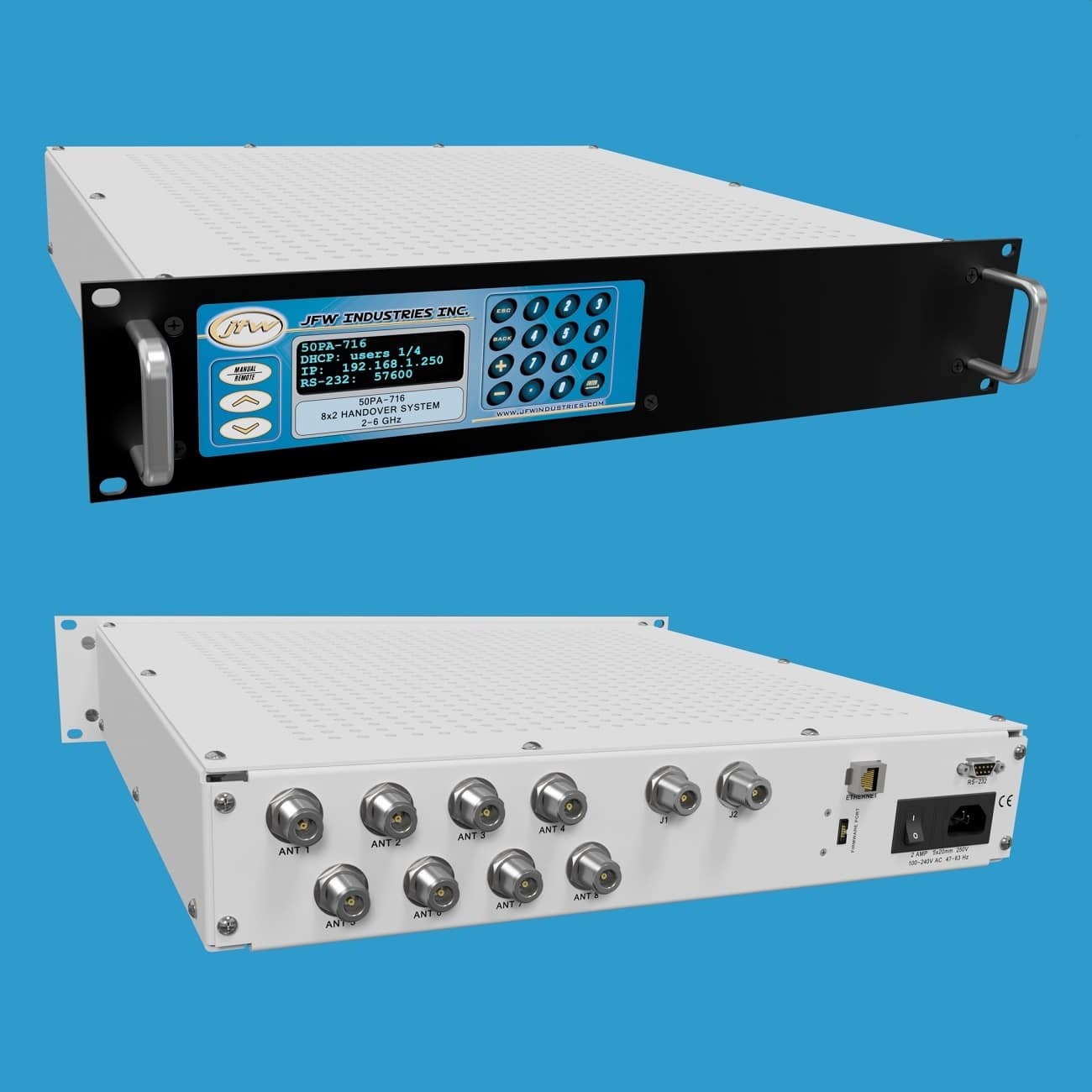8 x 2 LC Handover Test System 2-6 GHz | 50PA-716 - JFW Industries