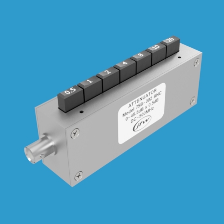 JFW model 75B-002 BNC pushbutton attenuator