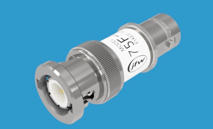 JFW model 75F-XXX BNC fixed attenuator 1 Watt with 75 Ohm BNC male/female connectors