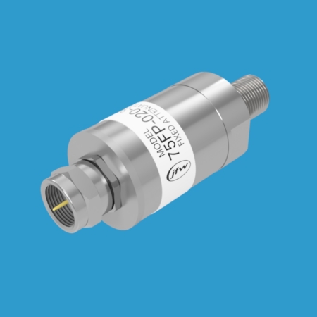 JFW model 75FP-XXX-3G fixed attenuator 1 Watt with 75 Ohm F male/female connectors