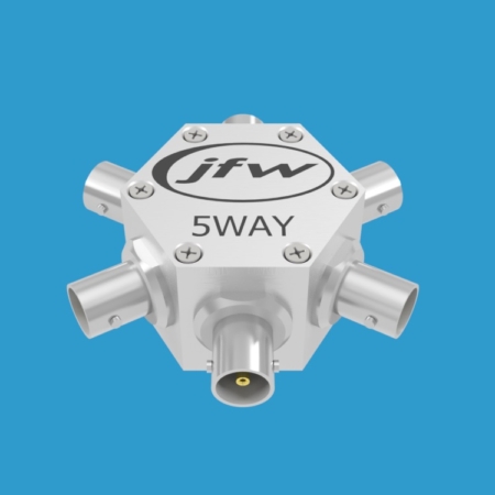 JFW Model 75PD-048 resistive 5way power divider/combiner with 75 Ohm BNC female connectors