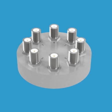 JFW Model 75PD-168 resistive 7way power divider/combiner with 75 Ohm F female connectors