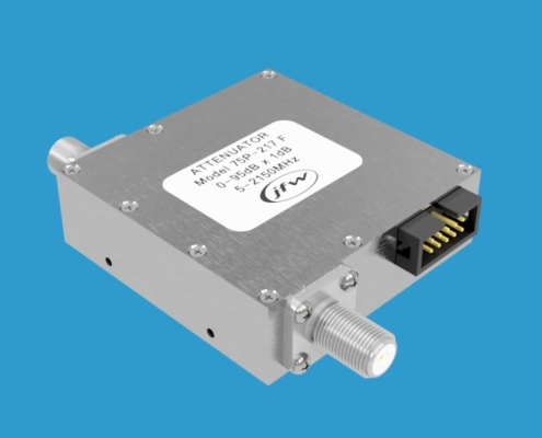 75 Ohm programmable attenuator with attenuation range 0-95 x 1dB