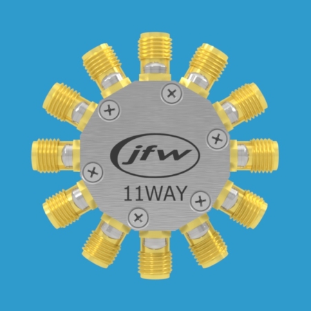 JFW model 50PD-735 resistive 11way power divider/combiner with 50 Ohm SMA female connectors