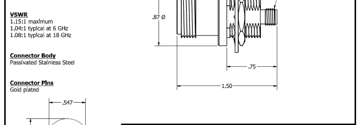 Adapter N female (bulkhead) to SMA female DC-18 GHz | 115-775